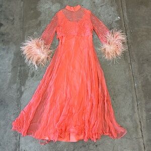Life Of a Showgirl Gorgeous 60s Sheer Feathered Gown